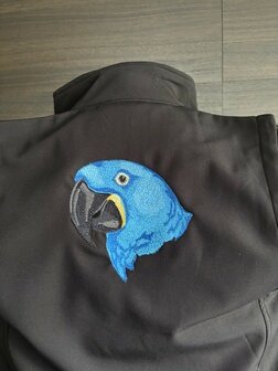 Softshell bodywarmer met hyacint ara