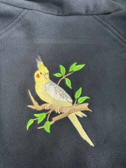 Fleecevest met valkparkiet
