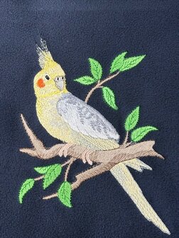 Fleecevest met valkparkiet