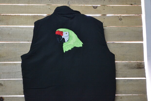 Bodywarmer met ara (nr.1)