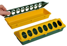Kuikenvoerbak kunststof geel - groen Kuikenvoerbak kunststof geel - groen