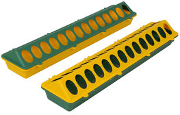 Kuikenvoerbak kunststof geel - groen 50 cm Kuikenvoerbak kunststof geel - groen 50 cm
